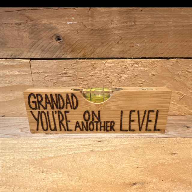 Pyrography Grandad Spirit Level 