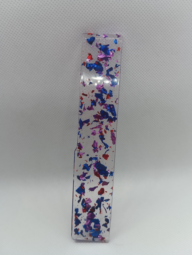 Marque page paillette bleu/rouge/violet