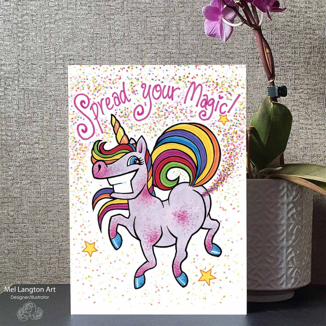 Spread You Magic Farting Unicorn Greeting Card