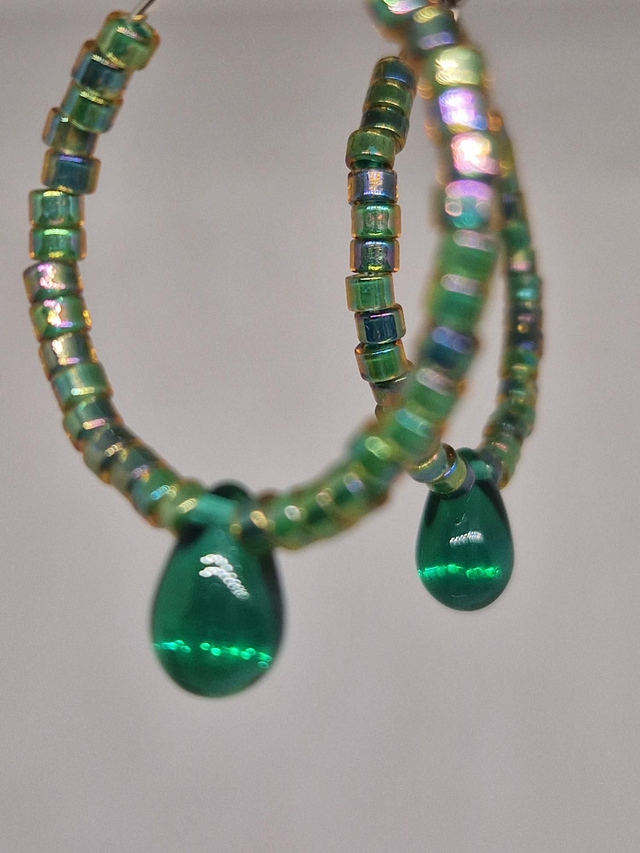 Créoles vertes argentées