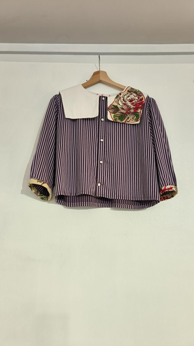 Blouse à rayures - Léopard rose