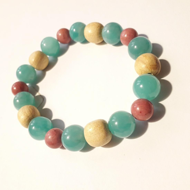 Amazonite &amp; Thulit &amp; Palo Santo Bracelet