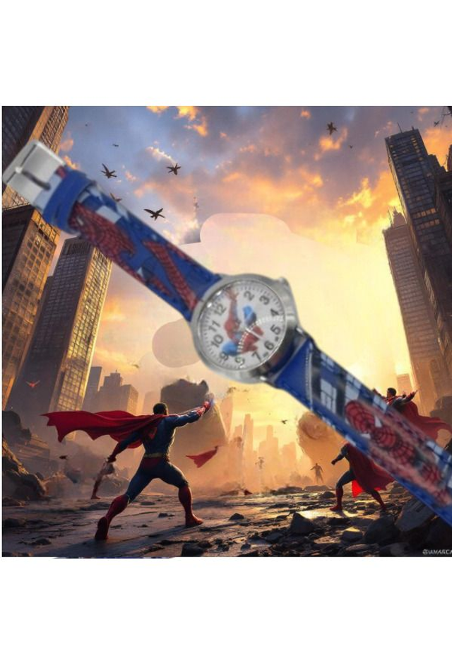 Kinderuhr Spiderman blau