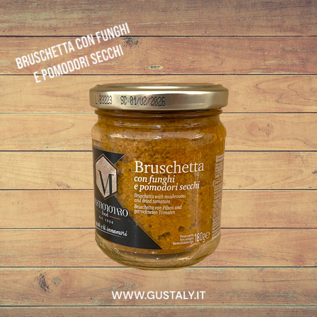Bruschetta con funghi e pomodori secchi - 180gr - Mastrototaro Food