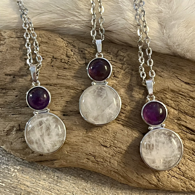 Ametisti-vuorikristalli riipus 