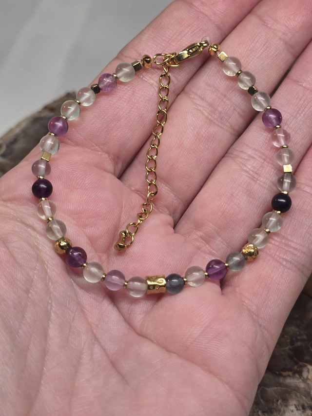 Bracelet Fluorite multicolore 0,4 cm