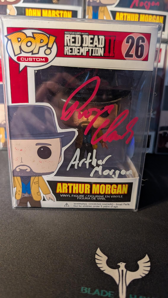 Custom Funko Pop Red Dead Redemption Arthur Morgan signed by Roger Clark with Monopoly Events COA