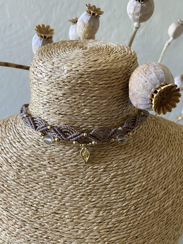 Collier choker MYLA - CRISTAL DE ROCHE - Charm indien 