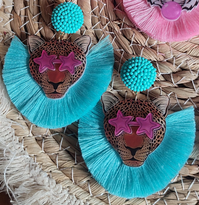 BO BOHEME TIGRE ETOILE / POMPONS TURQUOISE 0000710