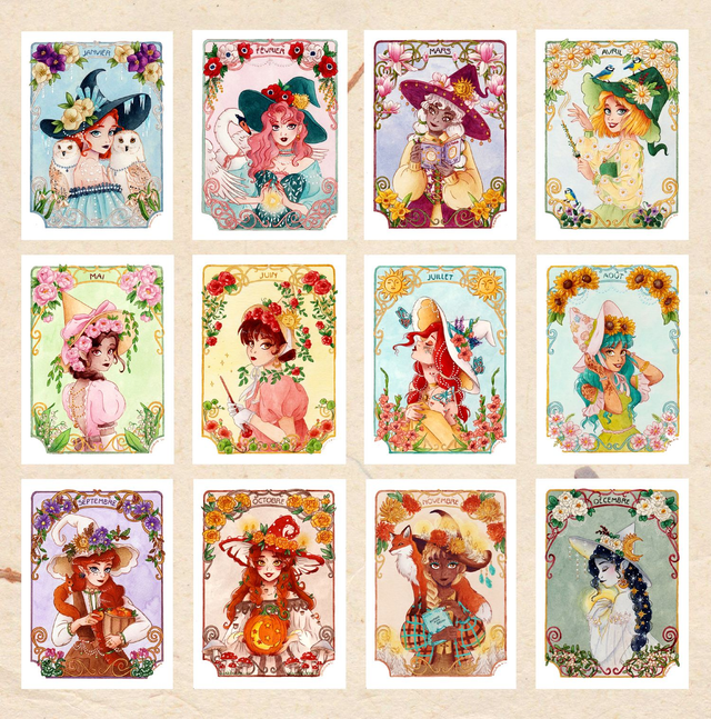 Sorcières des Mois ✨️ Tirages d'Art A5 et A4