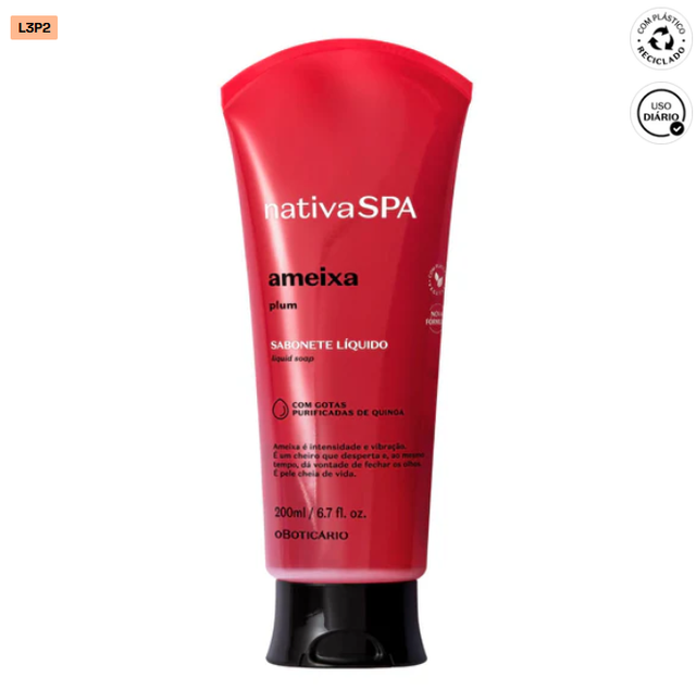 Nativa SPA Sabonete Líquido Corporal Ameixa 200ml.  6.7fl.oz