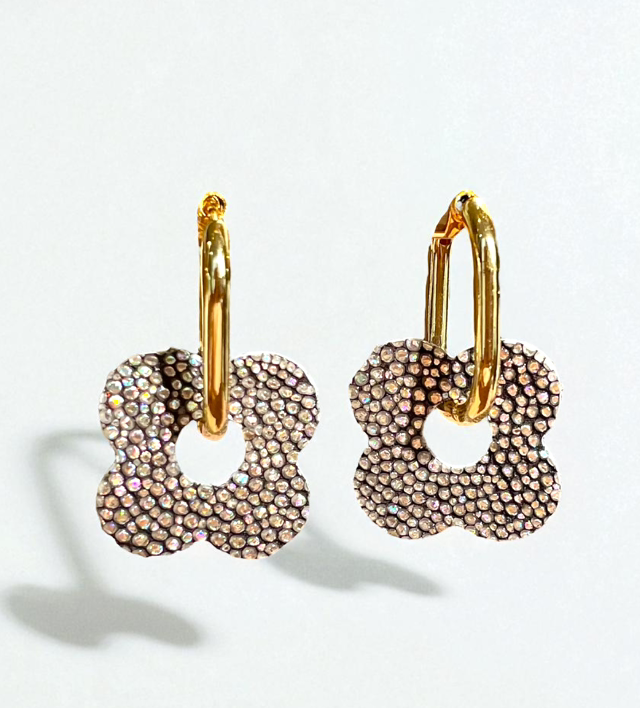 Créoles à fleur Argentée