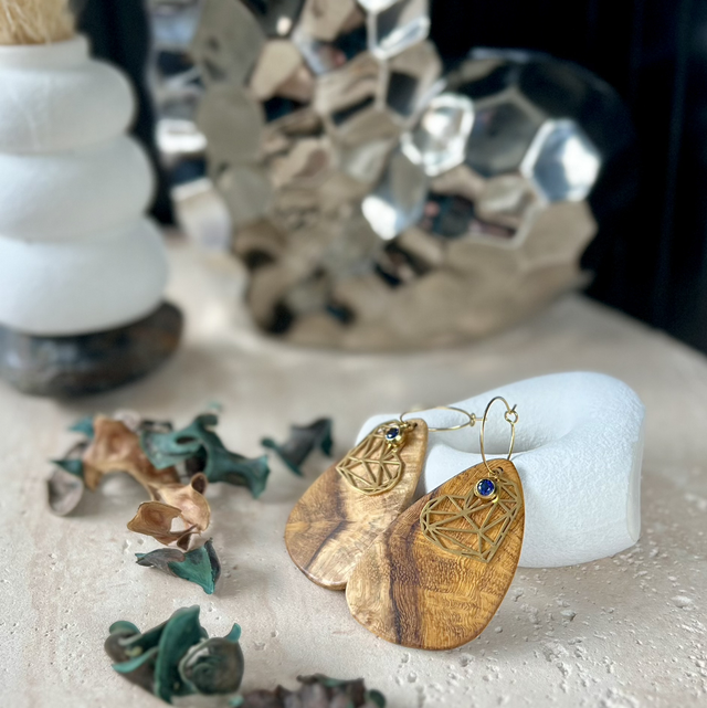 Boucles d'oreilles "Cœur de Cacao" – Madré Cacao &amp; Zirconium