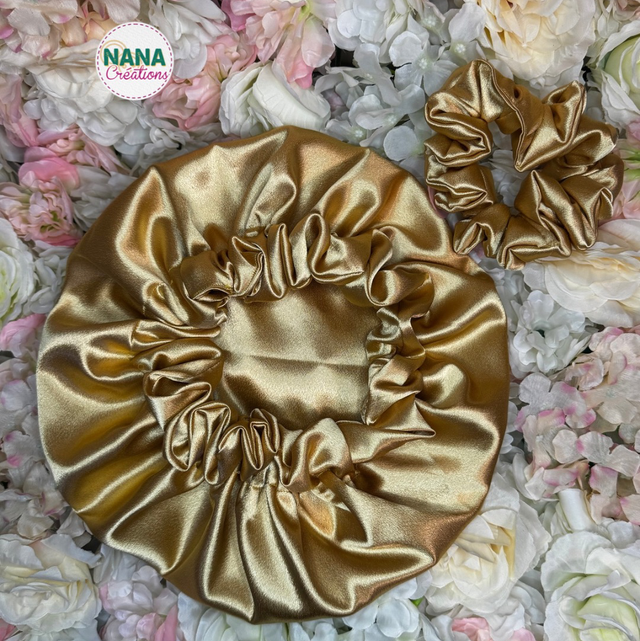 Pack Lumière Duo : Bonnet Satin + Chouchou Satin