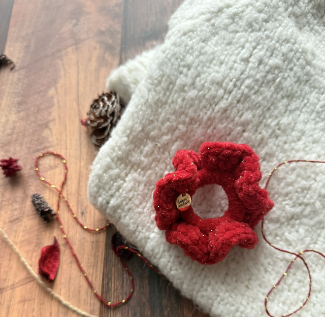Chouchou de Noël rouge en crochet