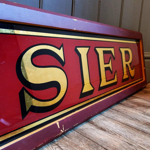 Reverse Painted Hosier Sign