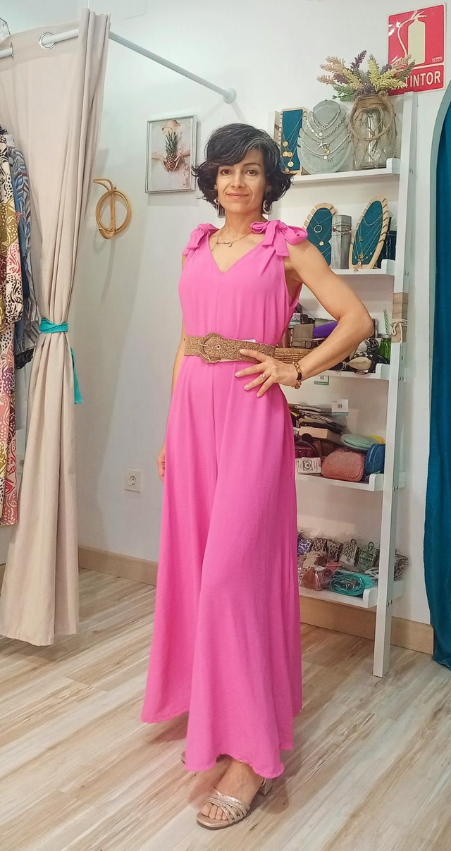 Mono Fucsia pierna ancha