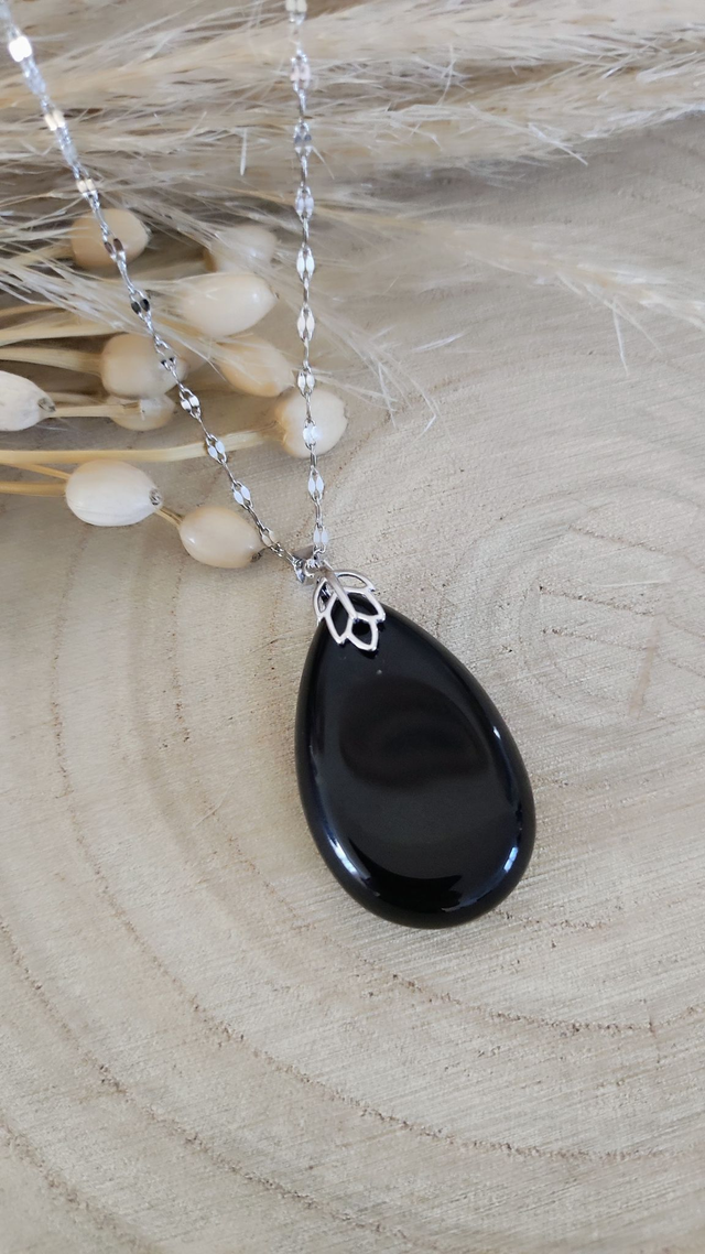 Pendentif Obsidienne noire