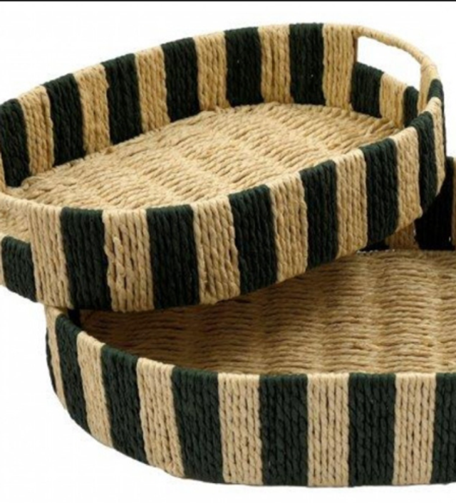 Striped Tray Large