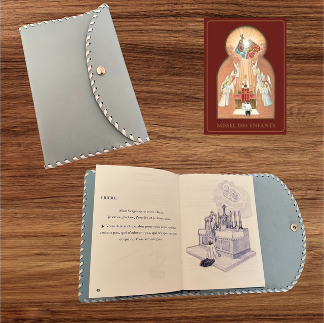 Liseuse en cuir pour missel enfants 