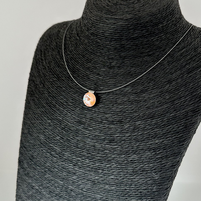 Solitär RIVOLI 12 an Edelstahlreifen, Light Peach Delite Apricot