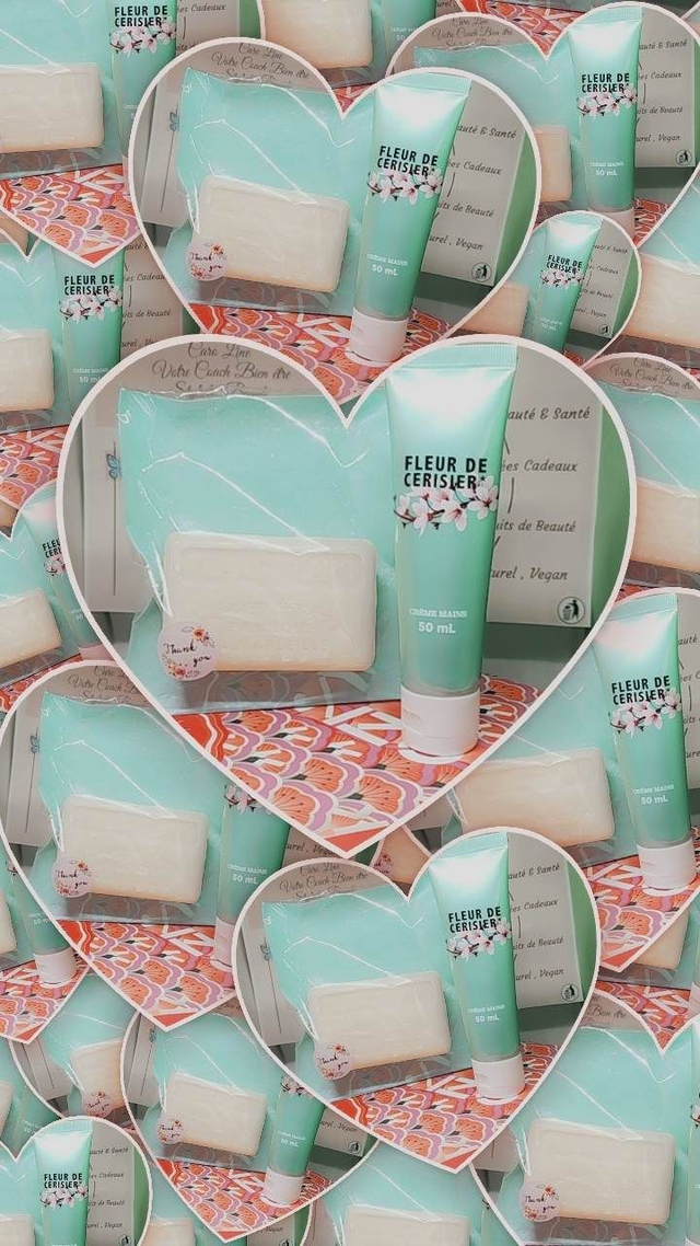 Coffret &quot; Douceur&quot; Crème main Fleurs de cerise  &amp; savon yang yang