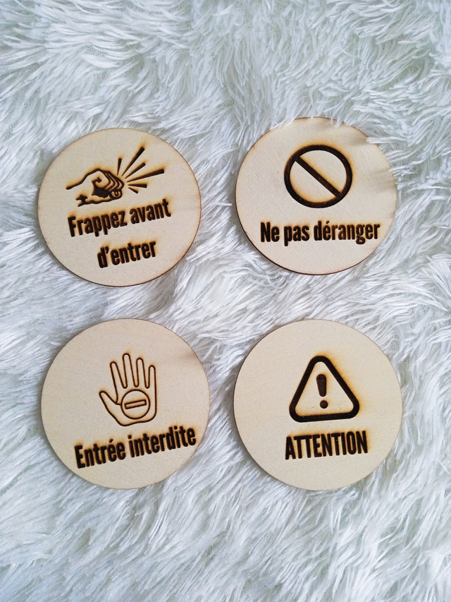 Lot de 4 Disques accessoires de base pour panneau de porte interchangeable By Romalysa 