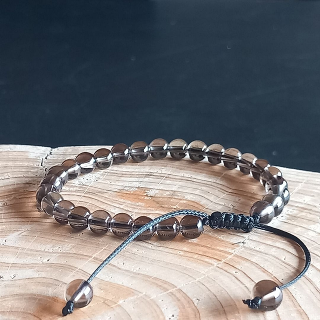 Bracelet ajustable en Quartz fumé