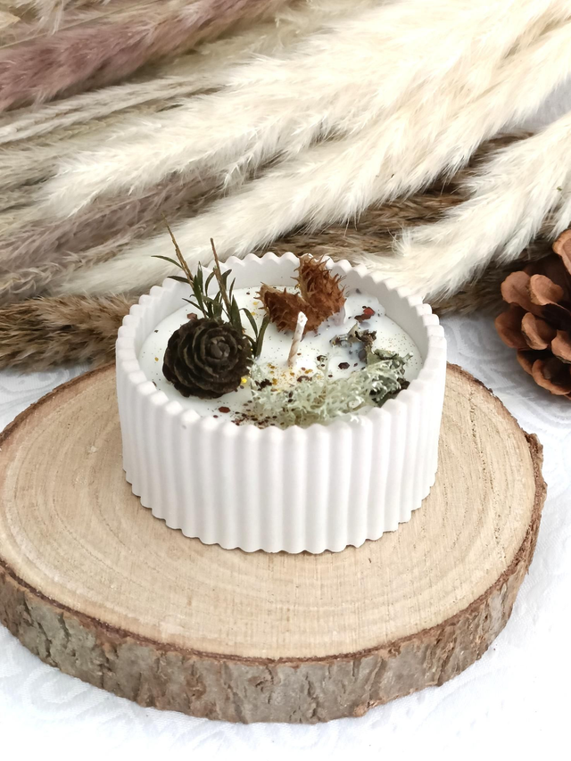 Bougie parfumée thème balade en forêt