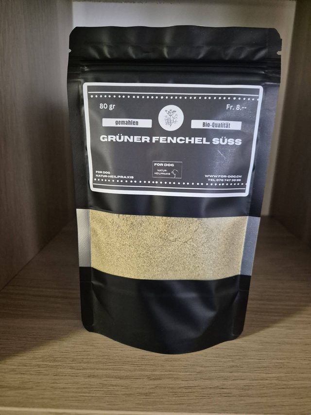 Grüner Fenchel-Pulver für Hunde – Wohltuend für Magen, Darm &amp; Atemwege 80 gr