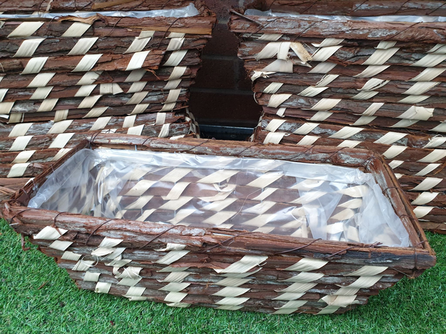 Willow Rectangular Patio Trough - Brown/Cream