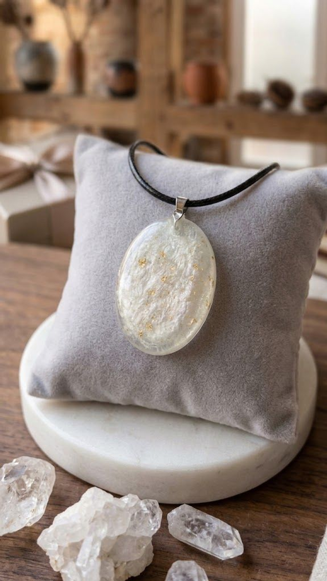 🤍 Collier Ovale Nacré - Moyen Format