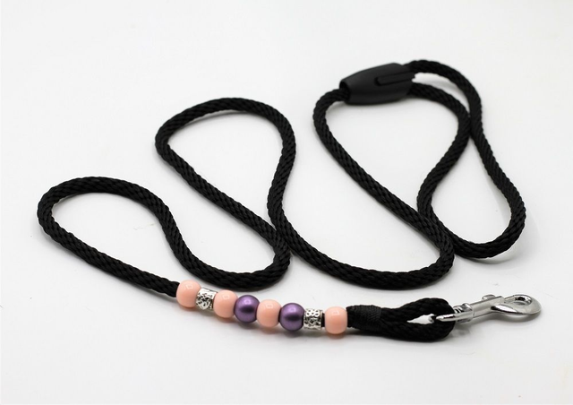 Laisse petit chien avec perles