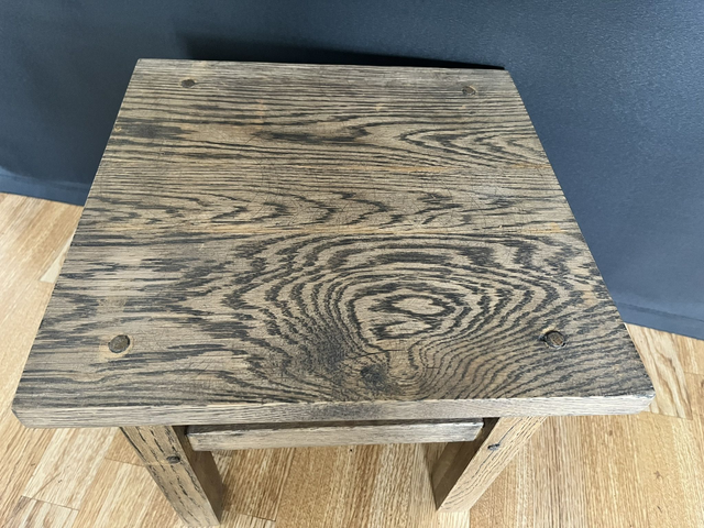 Retro style, Handmade Solid Oak Stool.