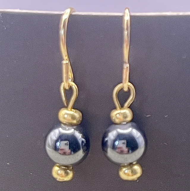 BO40 - Boucles d’oreilles perles hematite