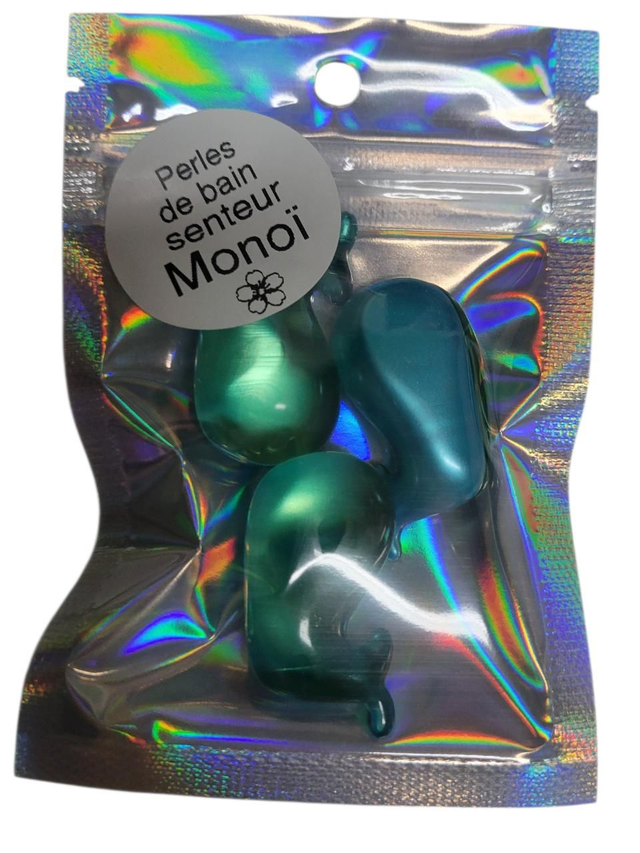 Lot de 3 perles de bain à l&#039;huile de soja Monoï 