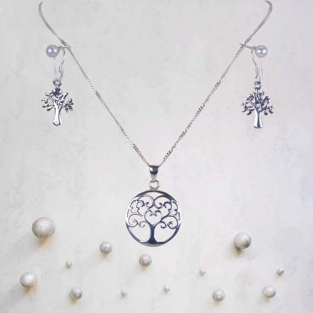 Sterling Silver Tree of Life Jewellery Set - Rooted In Elegance