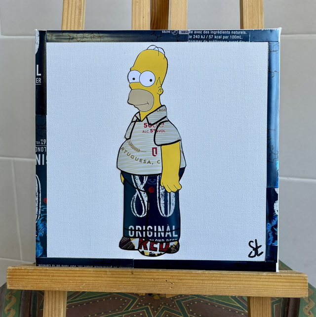 Tableau Homer Simpson 20x20 cm