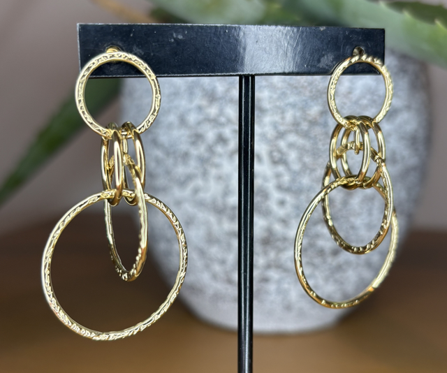 B.O à puce avec 3 anneaux martelés et 3 anneaux lisses