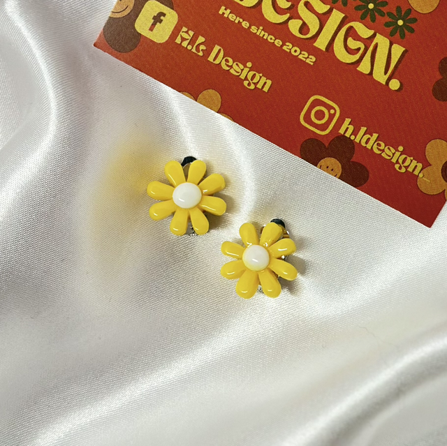 Yellow Daisy Clip-On Earrings