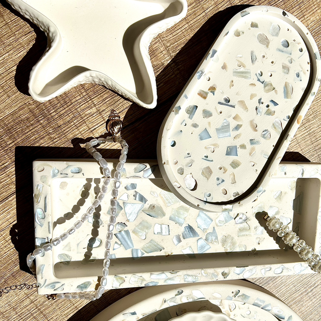 Plateau ovale nacré