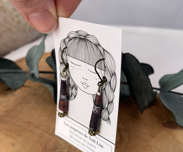 Boucles d’oreilles perles de papier