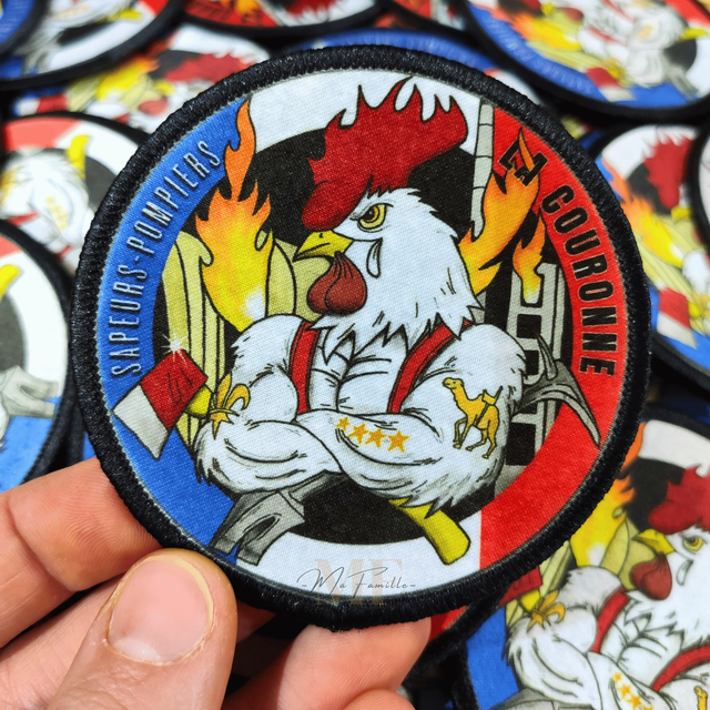 Écusson de rechange à velcro PERSONNALISÉ - Ø 8 cm (minimum 6)