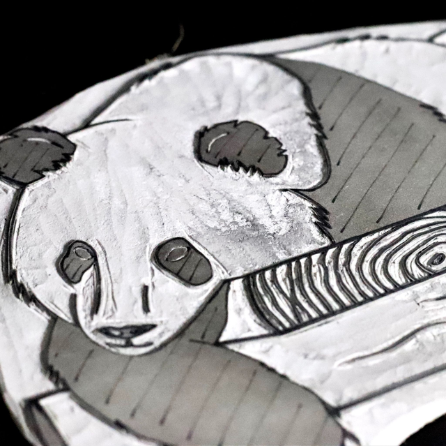 Linogravure A5 Panda