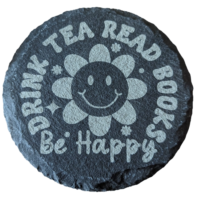 Drink Tea Read Books Be Happy Round Circle Coaster