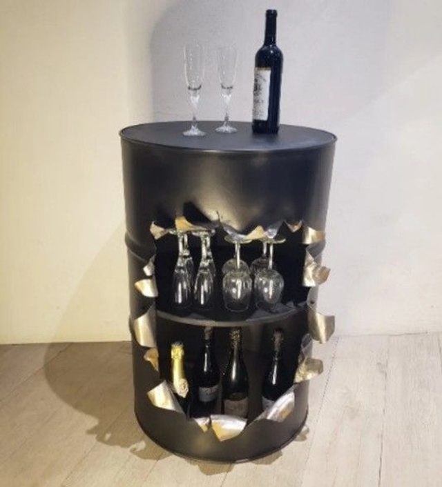 Bar style Steam punk  en baril d'huile recyclé (réalisé sur commande)