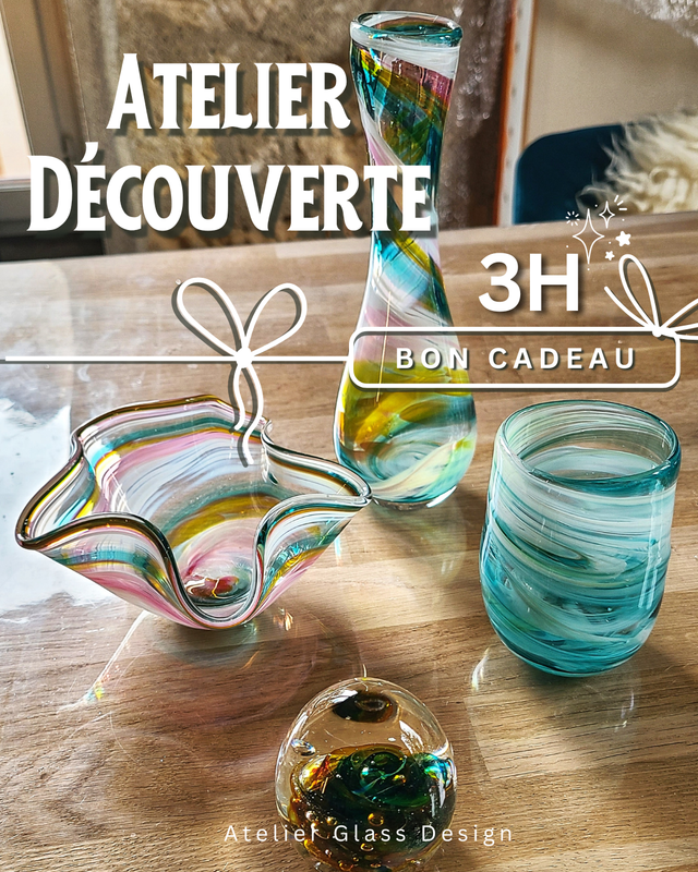 Bon Cadeau - Offrez un atelier de 3h - Découverte du verre soufflé à la canne