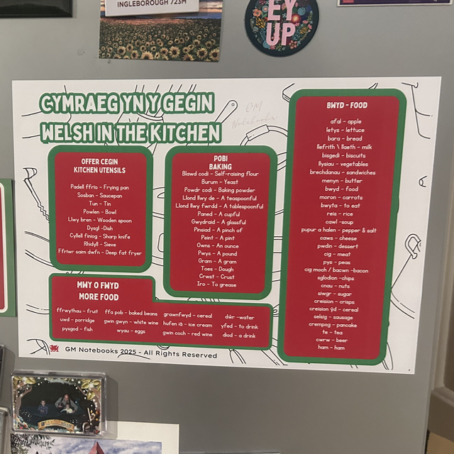 A4 Cymraeg yn y Gegin - Fridge Magnet