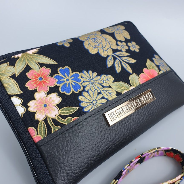 Portefeuille court zippé "Kanako" rouge & simili cuir