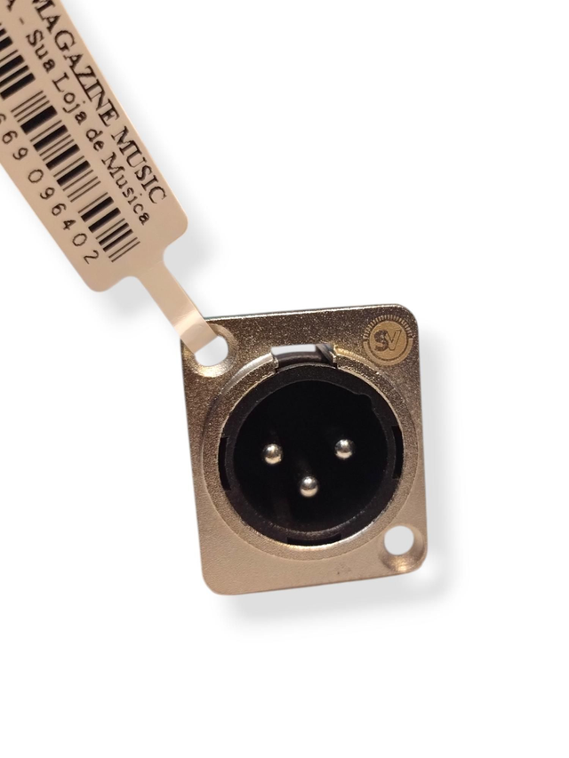 1063 - Conector XLR macho 3 polos p/painel XP03-MC Soundvoice 